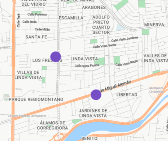 LINDA VISTA Mapa Zona Centro