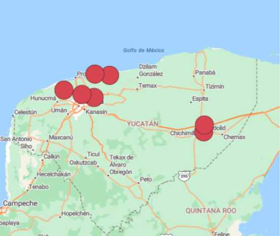 YUCATAN Mapa Zona Centro
